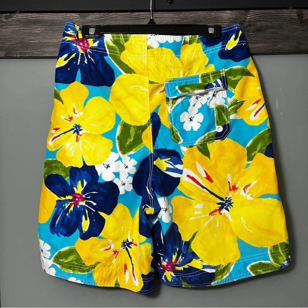 Abercrombie & Fitch Men's Bright Hawaiian Swim Board Shorts Size Small Beach - Picture 3 of 11